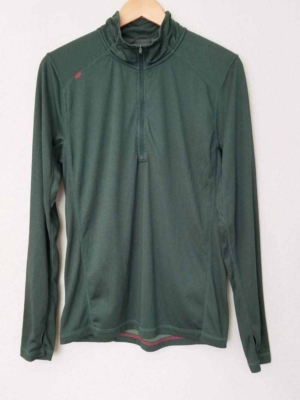 Rhone Mens M Polartec 1/4 Zip Performance Pullover Zip Pocket Lightweight Green